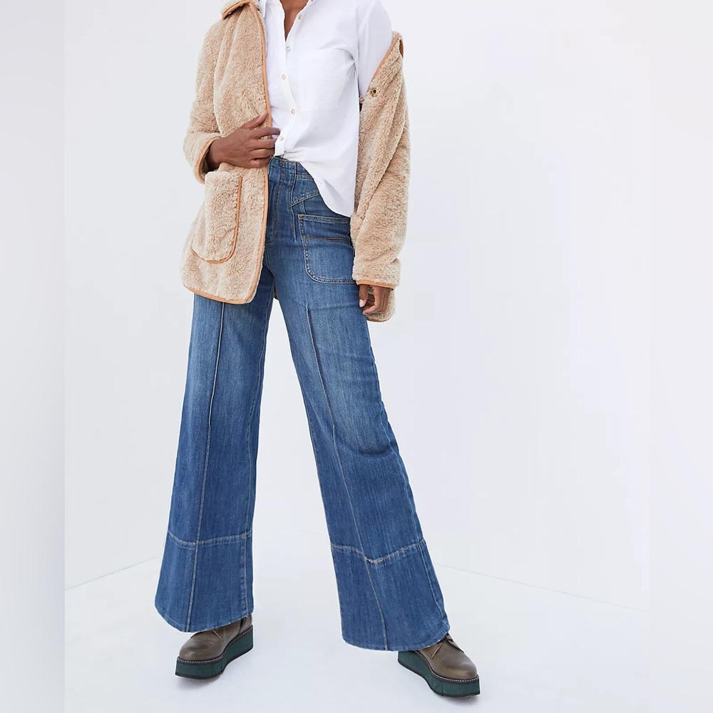 Anthropologie Pilcro Ultra High-Rise Seamed Wide-Leg Jeans - Picture 1 of 8